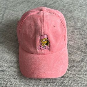 Bart Simpson Hip Hop Rap Cash Embroidered Logo Men’s Pink OSFM Polyester Hat